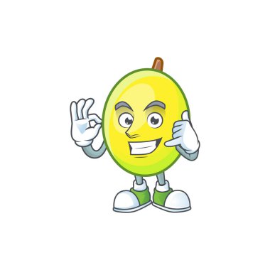 Bana gomortega meyve çizgi film karakter maskot tarzı çağrı.