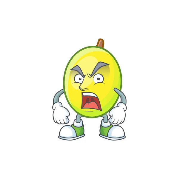 Boze gomotega fruit gezond in cartoon mascotte — Stockvector