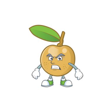 Karakter maskotu ile Scream sevimli longan meyve karikatür.