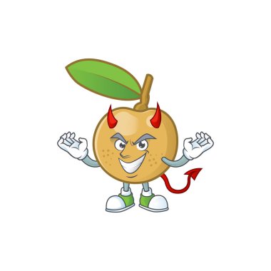 Beyaz arka plan üzerinde Devil taze longan karikatür