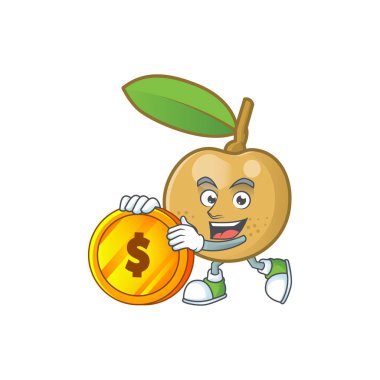 Tatlı lezzetli için sikke longan taze karikatür getir.