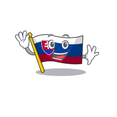 Şekil karakteri ile bayrak slovakya sallayarak