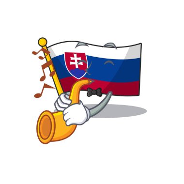Karikatürde izole trompet bayrağı slovakya ile