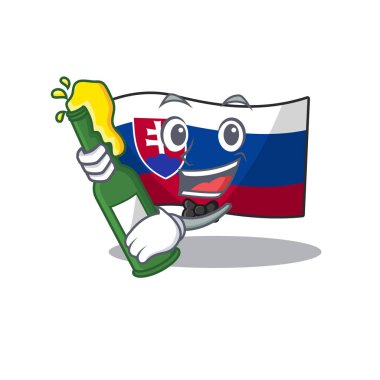 Bira bayrağı ile slovakya karikatür çekmece katlanmış
