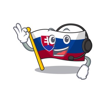 Kulaklık bayrağı ile slovakya karikatür çekmece katlanmış