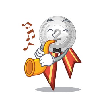 Masada trompet gümüş madalya karikatür minyatür ile