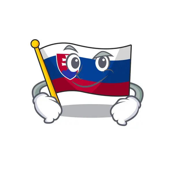 Drapeau souriant slovaquie avec le caractère de forme — Image vectorielle