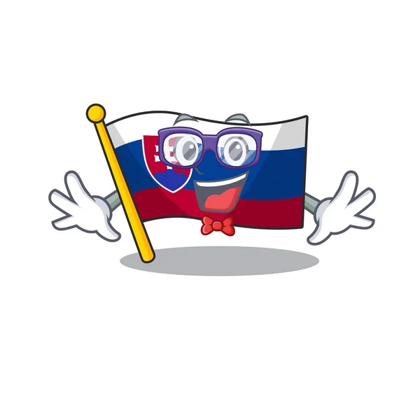 Geek bandera de Eslovaquia con el carácter de la forma — Vector de stock