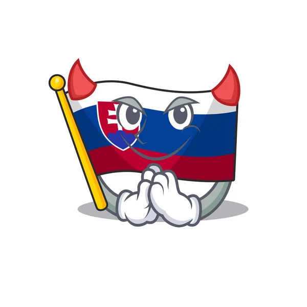 Devil flag slovakia isolated in the cartoon — Stock Vector