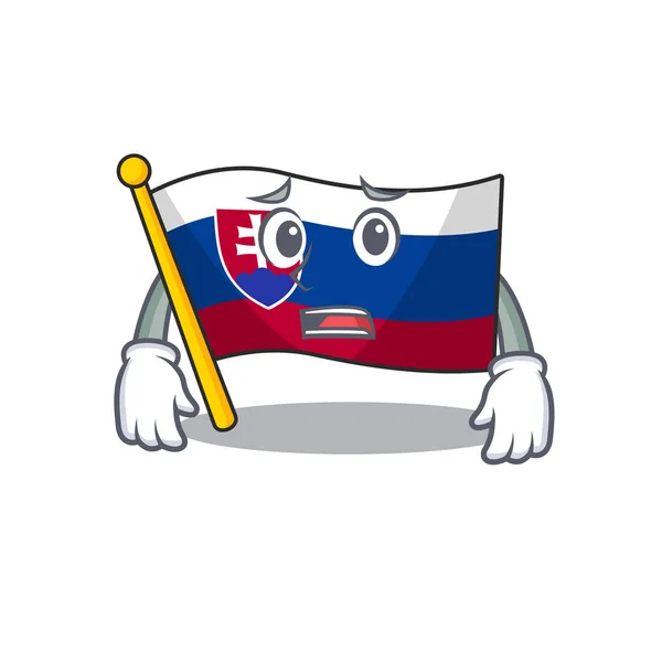 Miedo a la bandera eslovaca aislada en la caricatura — Vector de stock