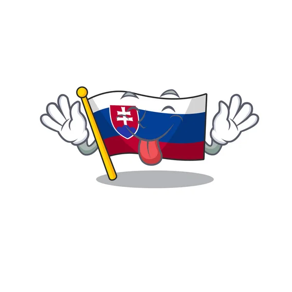 Vlajka na jazyku Slovensko složil zásuvku s kreslenými filmy — Stockový vektor