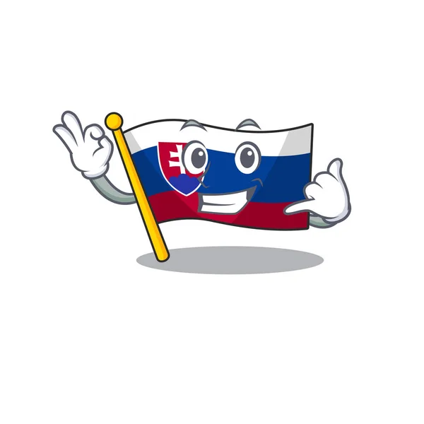 Chiamami bandiera slovacca ha piegato il cassetto dei cartoni animati — Vettoriale Stock