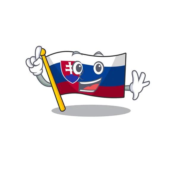 Parmak bayrak slovakya karikatür çekmece katlanmış — Stok Vektör