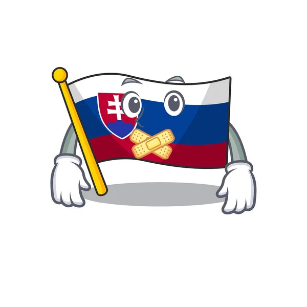 Bandera silenciosa de Eslovaquia dobló el cajón de dibujos animados — Vector de stock