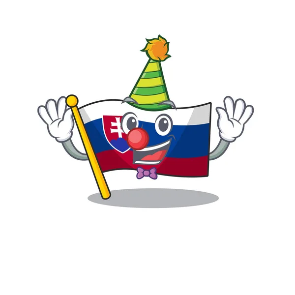 Clown flag slovakia folded the cartoon drawer — Stock Vector