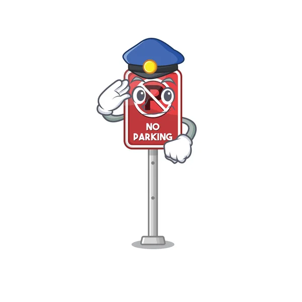 Policía no aparcamiento mascota en forma de dibujos animados — Archivo Imágenes Vectoriales