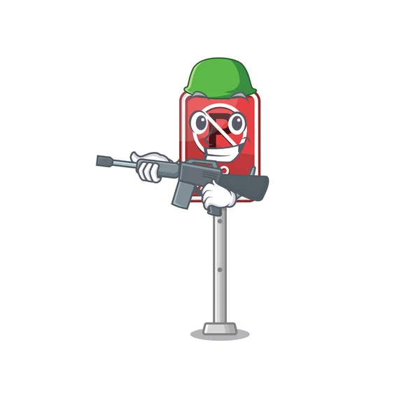 Armée pas de mascotte de stationnement en forme de dessin animé — Image vectorielle