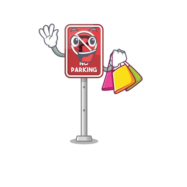 Winkelen geen parkeerplaats geïsoleerd in de mascotte — Stockvector