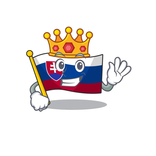 King flag slovakia folded the cartoon drawer — Stock Vector