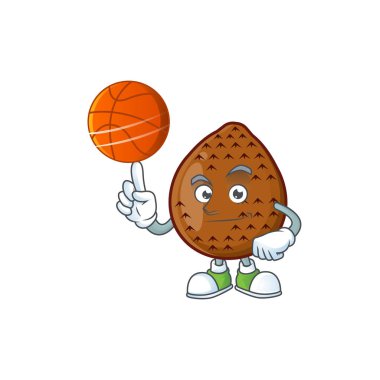 Maskot ile basketbol meyve çizgi film karakteri ile