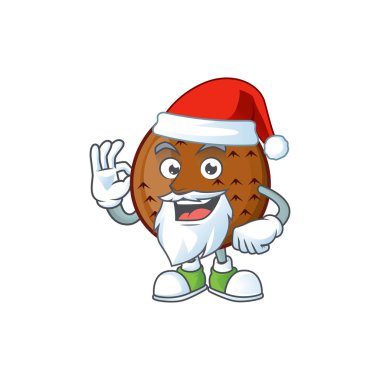 Beyaz arka planda Santa meyve karakteri