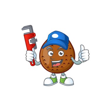 Beyaz arka planda tesisatçı meyve karakteri