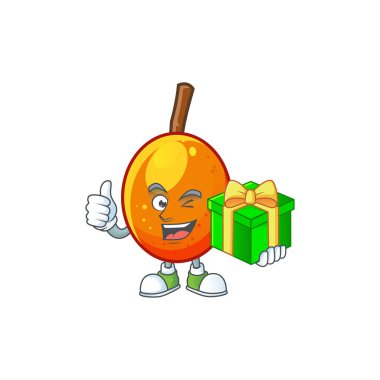 Tasarım için hediye tropikal jocote meyve karikatür ile