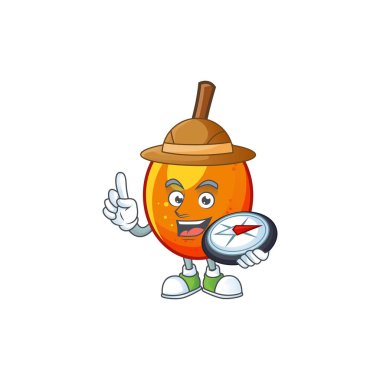 Tasarım için Explorer tropikal jocote meyve karikatür