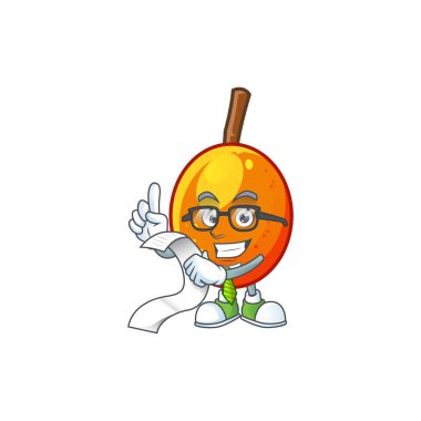 Tasarım için menü tropikal jocote meyve karikatür ile