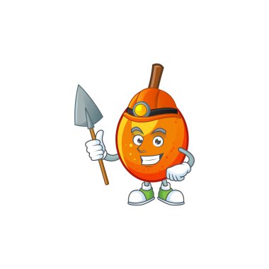 Tasarım için madenci tropikal jocote meyve karikatür