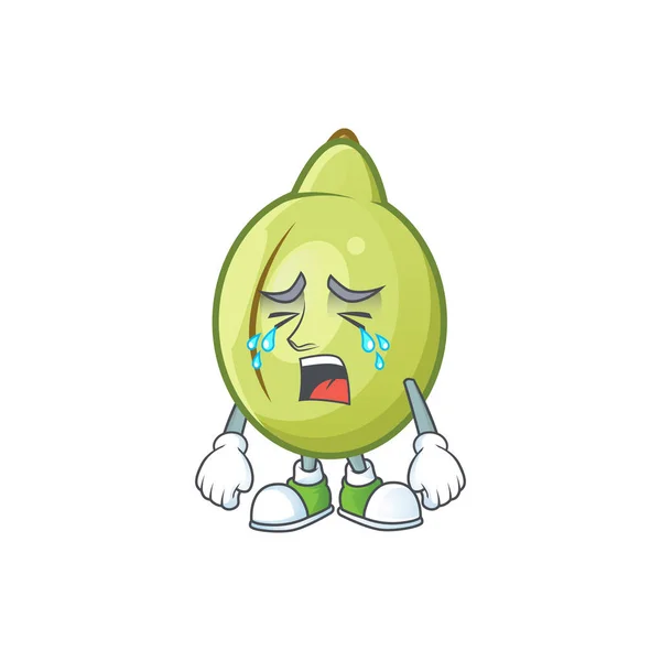 Crying gubinge fruta mascota sobre fondo blanco — Archivo Imágenes Vectoriales