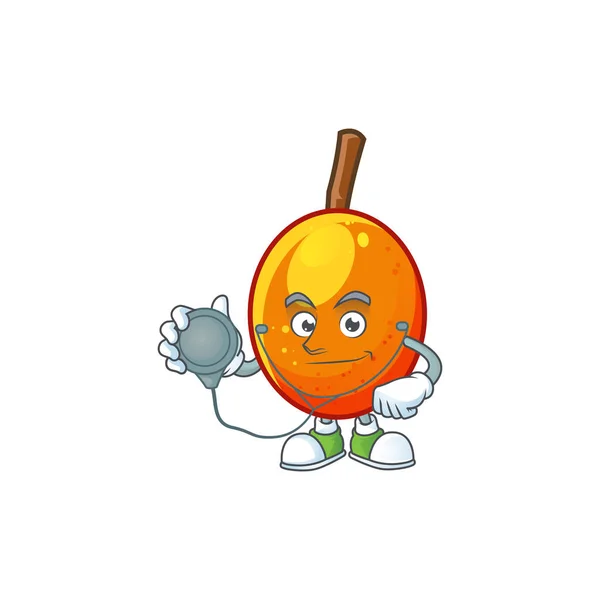 Доктор Жокот фрукты с персонажем мультяшный талисман . — стоковый вектор