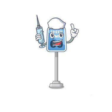 Karikatür yol kenarında Hemşire hız sınırı