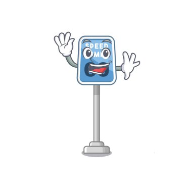 Karikatür yol kenarında sallayarak hız sınırı