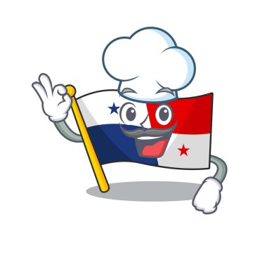 Şef bayrak panama karakteri karikatür ile şekilli