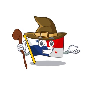 Cadı bayrağı panama karikatür ile izole