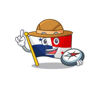 Explorer bayrak panama karikatür ile izole