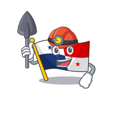 Miner bayrak panama karikatür ile izole