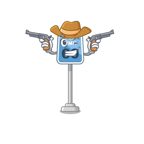 Cowboy sebességkorlátozás a karakter alakú — Stock Vector