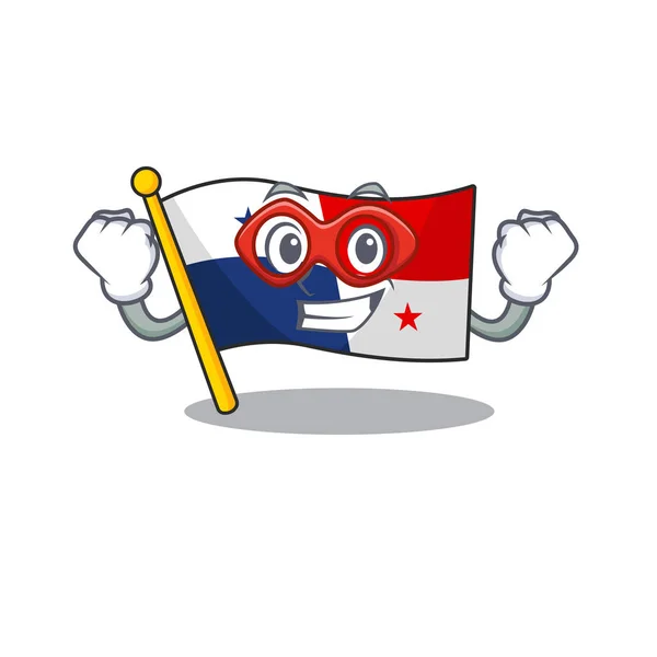 Super héroe bandera panama personaje en forma de dibujos animados — Vector de stock