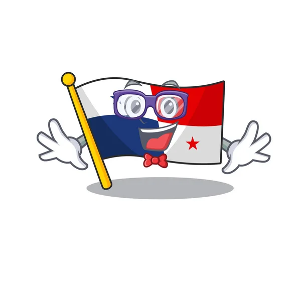 Geek bayrak panama karakteri karikatür ile şekilli — Stok Vektör