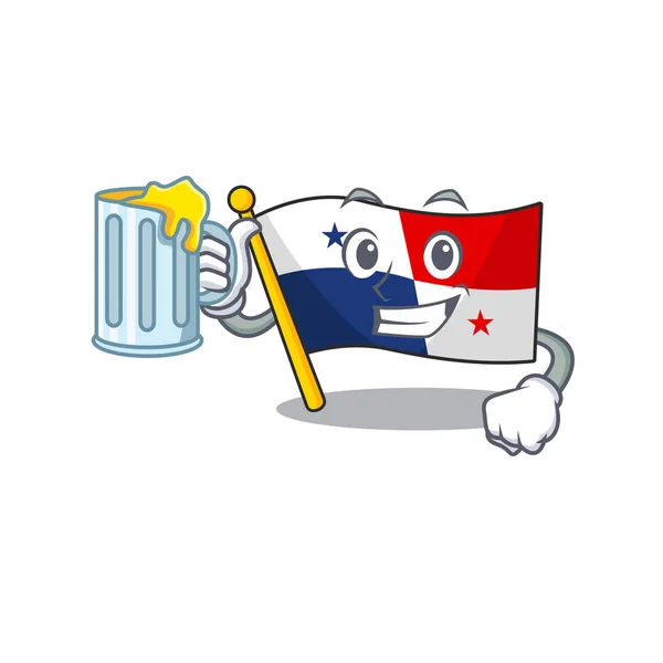 Com bandeira de suco panamá isolado com o desenho animado — Vetor de Stock