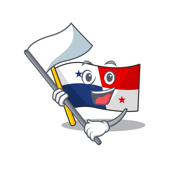 A zászló Panama zászló tárolt karakter szekrény — Stock Vector