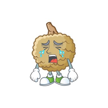 Karikatür taze marolo meyve karakter maskotu Ağlama