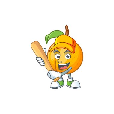 Çizgi film karakter tarzı ile beyzbol tohumları hindistan cevizi oynamak