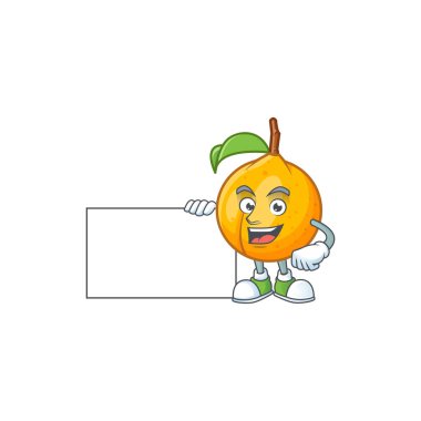 Çizgi film karakter tarzı ile tahta tohumları hindistan cevizi ile Thumbs up