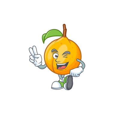 Tarifi gıda için iki parmak taze hindistan cevizi karikatür