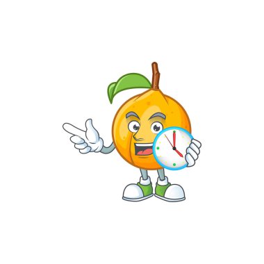 Tarifi gıda için saat taze hindistan cevizi karikatür ile