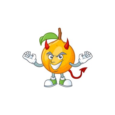 Maskot ile Devil bütün hindistan cevizi karakter karikatür