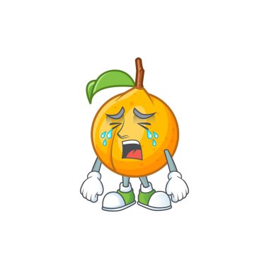 Maskot ile ağlayan bütün hindistan cevizi karakter karikatür